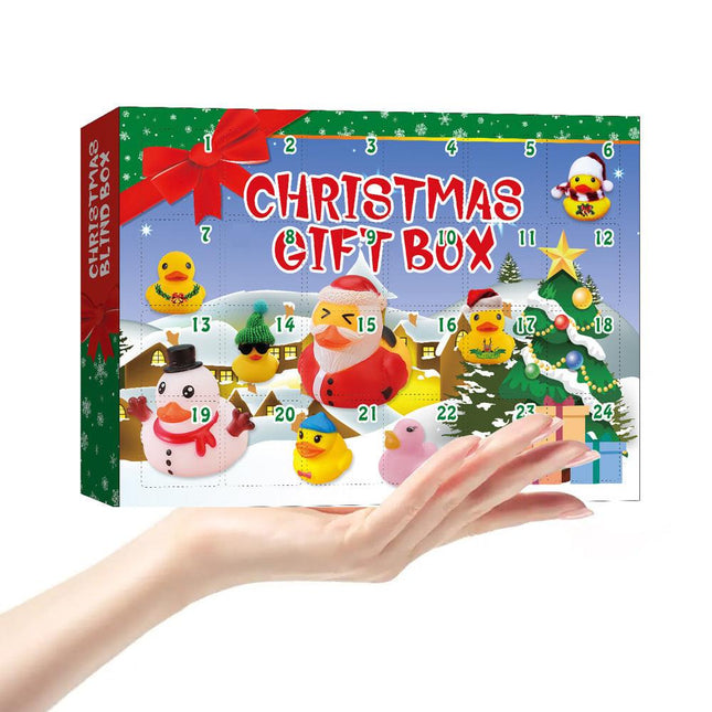 Creative Christmas Rubber Duck Advent Calendar - 24 Unique Festive Mini Duck Bath Toys (Blind Box).
