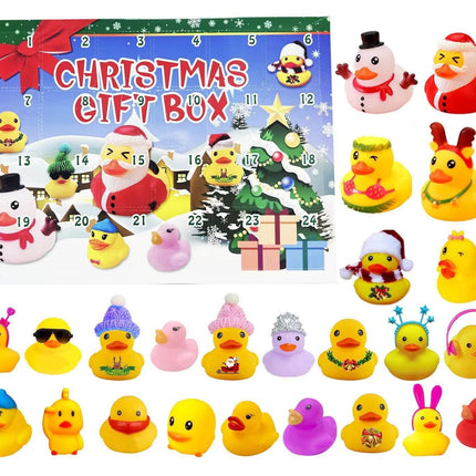 Creative Christmas Rubber Duck Advent Calendar - 24 Unique Festive Mini Duck Bath Toys (Blind Box).