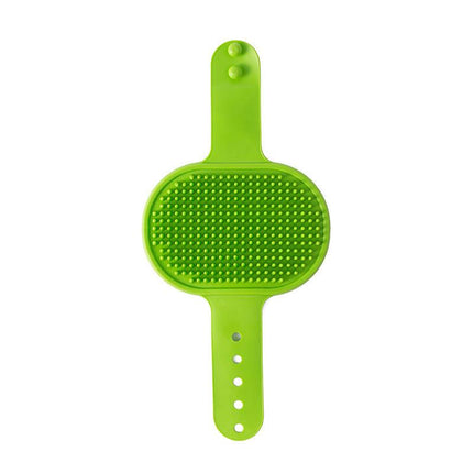 3-Pack Green Multi-Functional Adjustable Silicone TPR Pet Grooming Massage Brush - for De-Shedding, and Furniture Scratching.