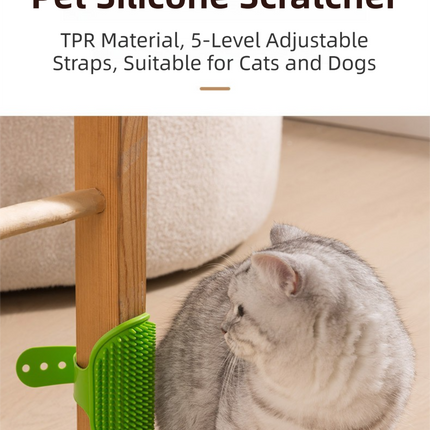 3-Pack Pink Multi-Functional Adjustable Silicone TPR Pet Grooming Massage Brush - for De-Shedding, and Furniture Scratching.
