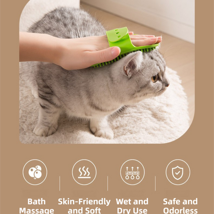 3-Pack Pink Multi-Functional Adjustable Silicone TPR Pet Grooming Massage Brush - for De-Shedding, and Furniture Scratching.