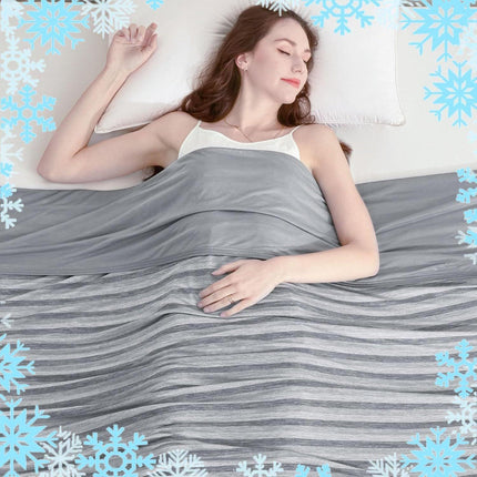 Dark Grey Cooling Throw Blanket 100x150CM - Ultra Lightweight Breathable All-Season Quilt, Hand / Machine Washable.
