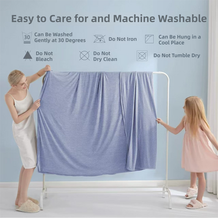 Dark Grey Cooling Throw Blanket 100x150CM - Ultra Lightweight Breathable All-Season Quilt, Hand / Machine Washable.