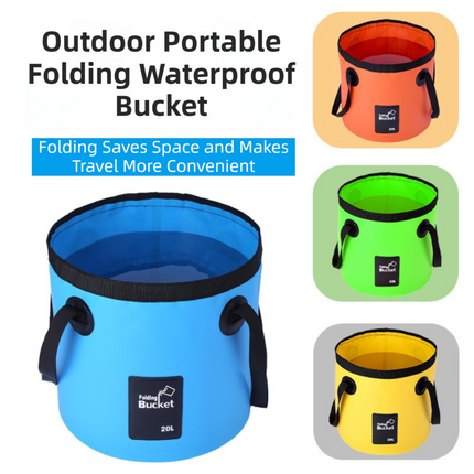 20L Blue Outdoor PVC Folding Water Bucket - Portable Fishing Barrel, Camping Water Storage, Car Washing Bag.