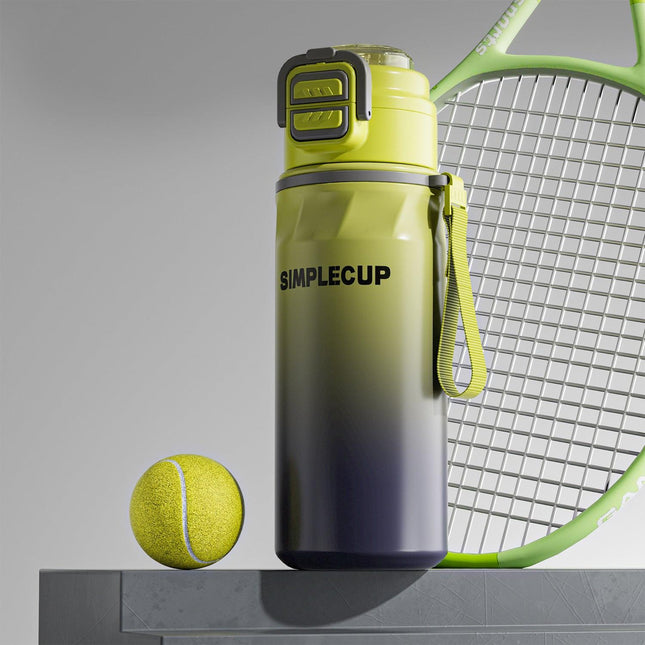 Gradient Green 670ml Large Capacity Sports Insulated Tumbler - 316 Stainless Steel Straw Water Bottle, Dual-Use Lid for Travel & Outdoors.