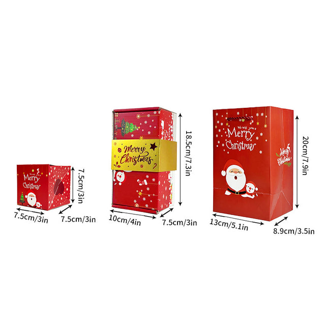 Red Pop-Up Jumping Gift Box Set (10 Bouncing Boxes) - Christmas / Valentine's Day Creative Surprise Gift Kit for Cash & Tiny Gift.