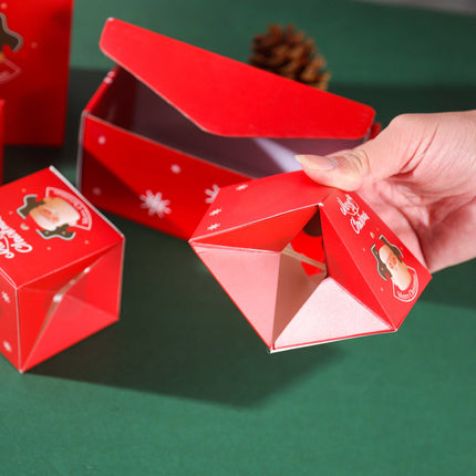 Red Pop-Up Jumping Gift Box Set (10 Bouncing Boxes) - Christmas / Valentine's Day Creative Surprise Gift Kit for Cash & Tiny Gift.