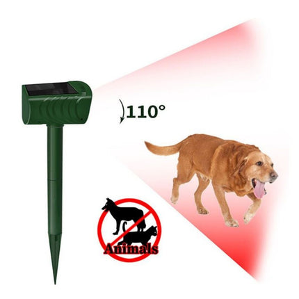 Model 704 Solar Powered Animal Repeller - High-Performance Ultrasonic & Optical Deterrent for Yard Protection.