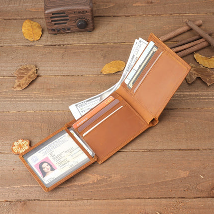 Style 1 To My Son Embossed Genuine Cowhide Leather Men's Wallet (Gift Giver: Love Dad) - Anti-Theft RFID Blocking - Personalized Dad & Mom Gift.