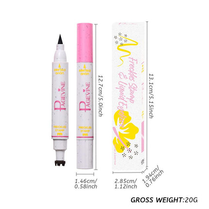 2-Pack #02 Medium 2-in-1 Double-Headed Freckle Pen & Eyeliner - Natural & Long-Lasting, Easy Coloring for Sun-Kissed Look.