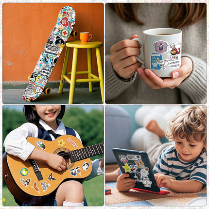 300 Pcs Prank Meme Graffiti Stickers Pack - Waterproof PVC Personalized Decals for Laptop, Luggage, Water Bottle DIY Decoration.