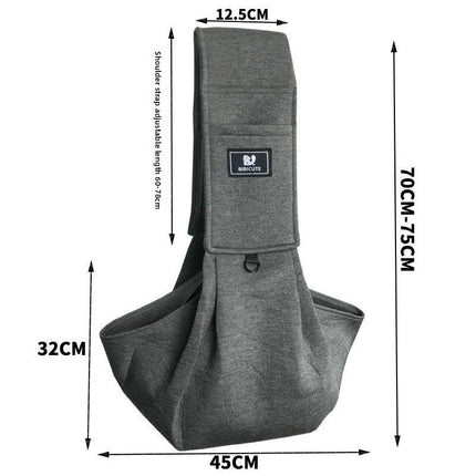 Light Grey Adjustable Pet Carrier Sling Bag - Comfortable Wide Shoulder Strap Crossbody Tote for Cats and Small Dogs (Up to 13 lbs).