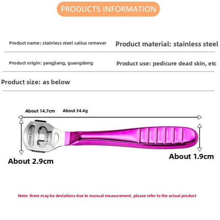 2-Pack Stainless Steel Foot Planer and Callus Remover - Professional Pedicure Tool for Dead Skin and Hard Calluses (Sliver).