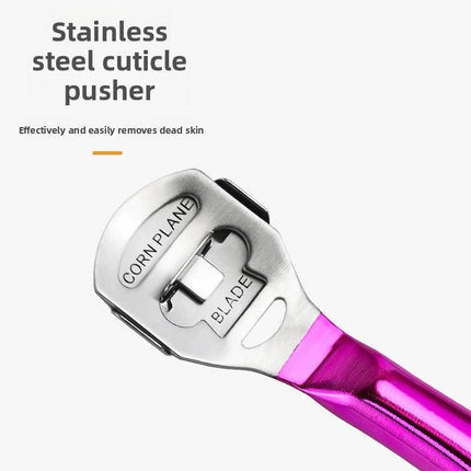 2-Pack Stainless Steel Foot Planer and Callus Remover - Professional Pedicure Tool for Dead Skin and Hard Calluses (Color Titanium).