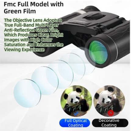 500x25 High Power HD Binoculars - Portable Concert Telescope with Phone Photography Capability, FMC Coated Optics.