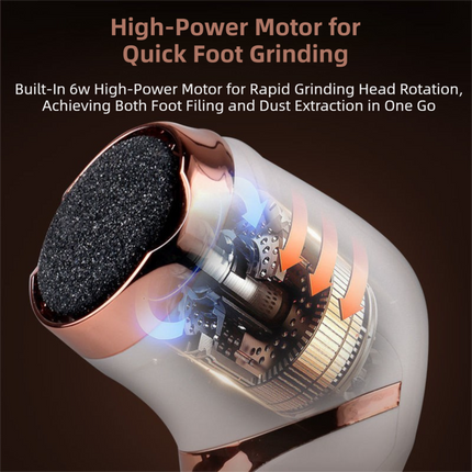 Black Portable Electronic Pedicure File Set -  Waterproof Electric Foot Callus Remover with Dual-Speed and LCD Display, USB Rechargeable.