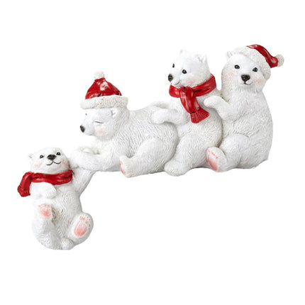 Resin Polar Bear Figurines - Creative Miniature Desktop Ornaments and Garden Decor Craft.