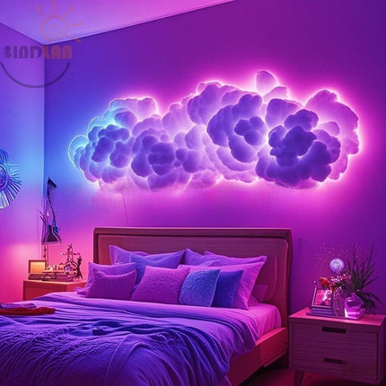 DIY Thunder Cloud Light Strip - USB Powered, App/Remote Controlled, Voice Control Supported, RGB LED Atmosphere Decoration.
