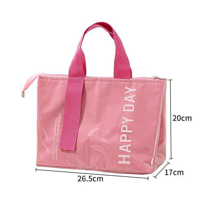 2-Pack Pink Dopamine Color Block Insulated Lunch Bag - Large Capacity Portable Cooler with Thickened Aluminum Foil Liner for Office Camping Picnic.