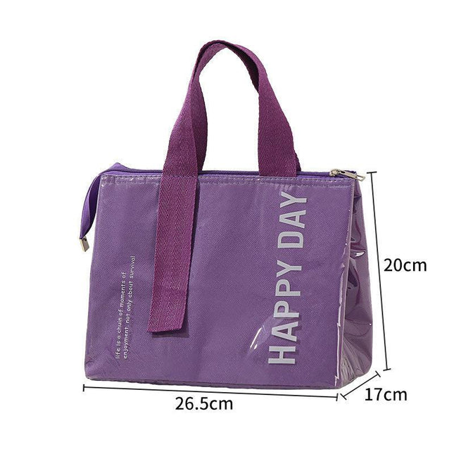 2-Pack Purple Dopamine Color Block Insulated Lunch Bag - Large Capacity Portable Cooler with Thickened Aluminum Foil Liner for Office Camping Picnic.