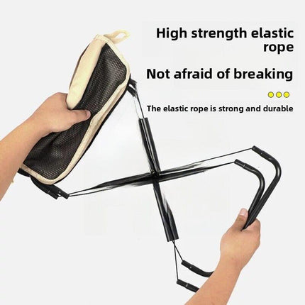 Black Foldable Compact Handbag With Stool -  Ultralight Travel Seat with Storage Pockets for Fishing, Hiking & Outdoor Activities.