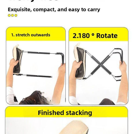 Black Foldable Compact Handbag With Stool -  Ultralight Travel Seat with Storage Pockets for Fishing, Hiking & Outdoor Activities.