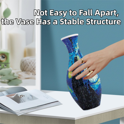 160 PCS Van Gogh 3D Puzzle Vase - DIY Interlocking Flower Vase Kit, Home Decorative and Toy Gift for Women.