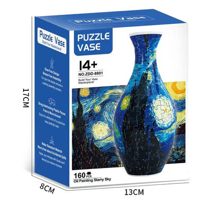 160 PCS Pop Art 3D Puzzle Vase - DIY Interlocking Flower Vase Kit, Home Decorative and Toy Gift for Mom.
