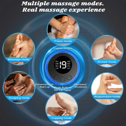 EMS Foot Massager Mat With Neck Patch + 4 Adhesive Pads + Remote Control  - Pulse Device for Foot Reflexology, Deep Tissue Massage and Acupressure Stimulation.