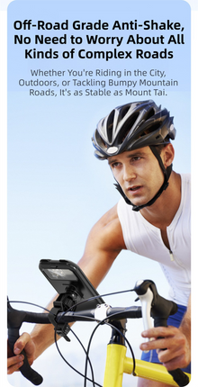 Black Bicycle Waterproof Phone Holder - Handlebar Mount with Sensitive Touch Screen, Anti-Drop & 360° Rotation Case for Navigation (Up to 7-inch Phones).