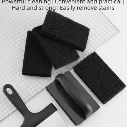 Stainless Steel BBQ Griddle and Grill Cleaning Tool Set - Scraper, 4  Cleaning Pad with TPR Handle Kit for Deep Cleaning.