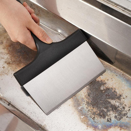Stainless Steel BBQ Griddle and Grill Cleaning Tool Set - Scraper, 4  Cleaning Pad with TPR Handle Kit for Deep Cleaning.
