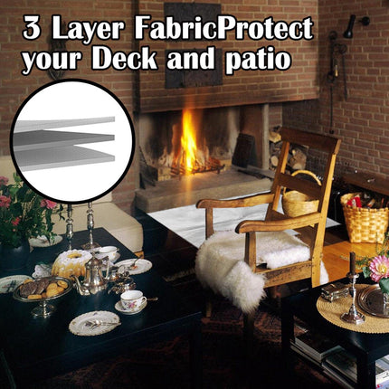 100x100 CM Outdoor Fire Pit Mat and Grill Pad - Up to 500°C Resistant Square Deck Protector for Barbecues, Fire Pits & Smokers.