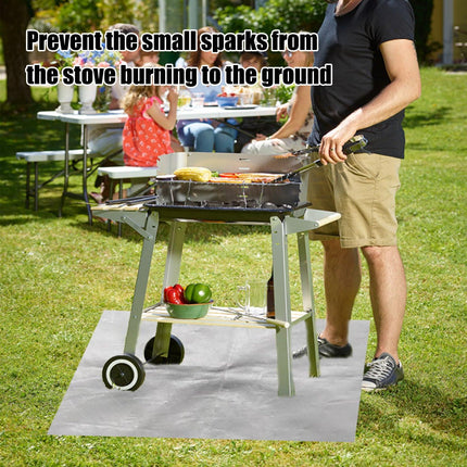 150x100 CM Outdoor Fire Pit Mat and Grill Pad - Up to 500°C Resistant Square Deck Protector for Barbecues, Fire Pits & Smokers.