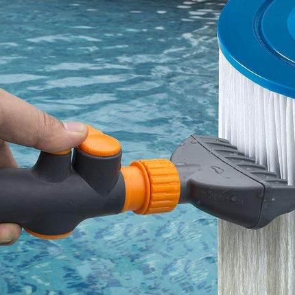 Handheld Pool Filter Cartridge Cleaning Brush - Essential Cleaning Accessory for Swimming Pools and Spas (Durable Plastic).