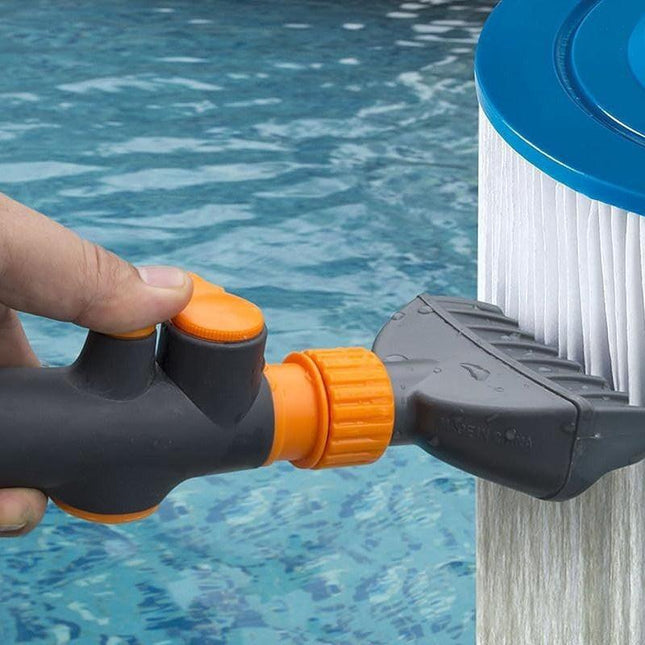 Handheld Pool Filter Cartridge Cleaning Brush - Essential Cleaning Accessory for Swimming Pools and Spas (Durable Plastic).