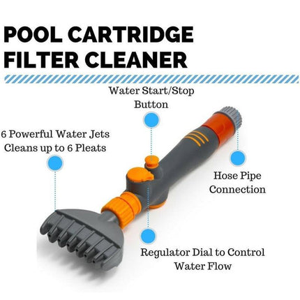 Handheld Pool Filter Cartridge Cleaning Brush - Essential Cleaning Accessory for Swimming Pools and Spas (Durable Plastic).