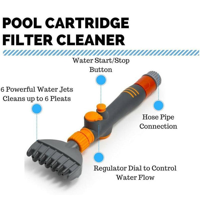 Handheld Pool Filter Cartridge Cleaning Brush - Essential Cleaning Accessory for Swimming Pools and Spas (Durable Plastic).