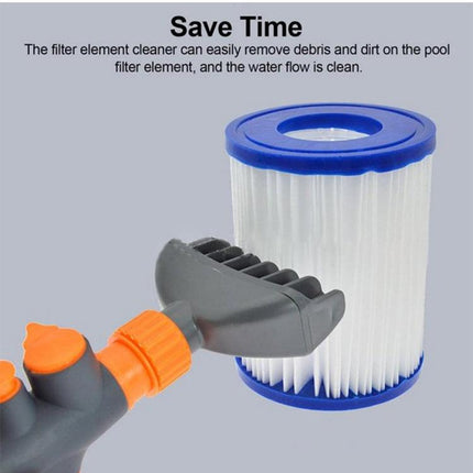 Handheld Pool Filter Cartridge Cleaning Brush - Essential Cleaning Accessory for Swimming Pools and Spas (Durable Plastic).