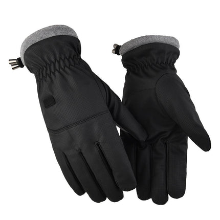 2-Pair Black Thermal Winter Gloves for Men and Women - Waterproof Windproof & Touchscreen Compatible Gloves for Skiing, Cycling & Winter Travel(L Size).