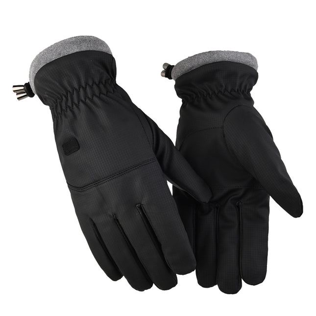 2-Pair Black Thermal Winter Gloves for Men and Women - Waterproof Windproof & Touchscreen Compatible Gloves for Skiing, Cycling & Winter Travel(L Size)