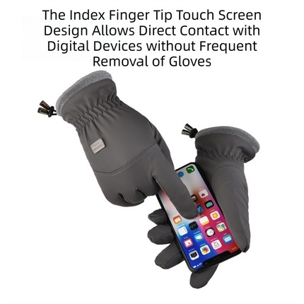 2-Pair Black Thermal Winter Gloves for Men and Women - Waterproof Windproof & Touchscreen Compatible Gloves for Skiing, Cycling & Winter Travel(L Size).