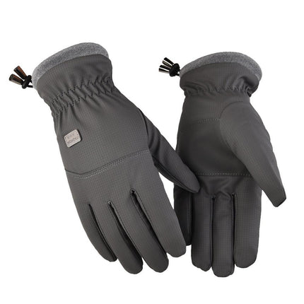 2-Pair Grey Thermal Winter Gloves for Men and Women - Waterproof Windproof & Touchscreen Compatible Gloves for Skiing, Cycling & Winter Travel(L Size).