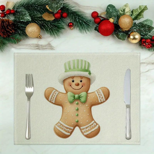 4-Pack Festive Printed Insulated Placemat for Australian Summer Holidays - Style 1 Seasonal Designs for Boxing Day and New Year Celebrations.