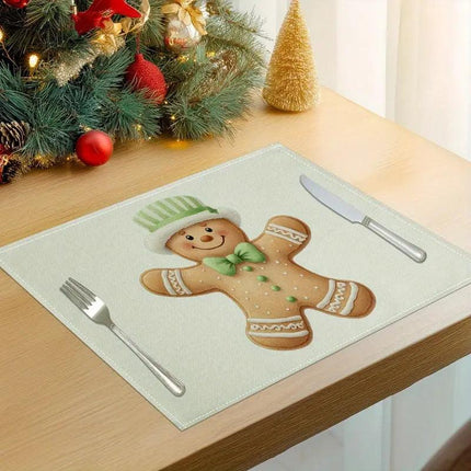 4-Pack Festive Printed Insulated Placemat for Australian Summer Holidays - Style 1 Seasonal Designs for Boxing Day and New Year Celebrations.