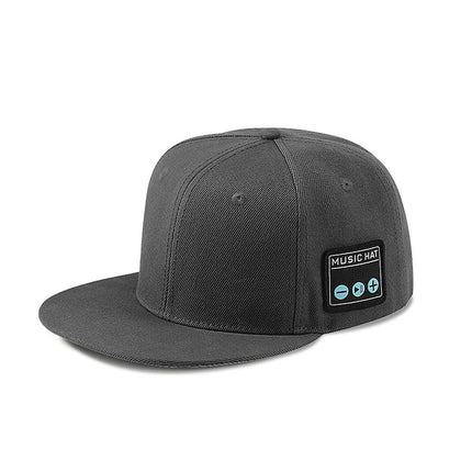 Dark Grey Bluetooth 5.4 Music Adjustable Sun Hat - Wireless Audio Speaker Cotton Cap for Sports, Golf, and Outdoor Activities.