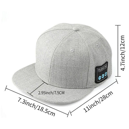 Light Grey Bluetooth 5.4 Music Adjustable Sun Hat - Wireless Audio Speaker Cotton Cap for Sports, Golf, and Outdoor Activities.