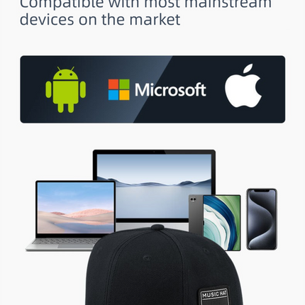 Navy Blue Bluetooth 5.4 Music Adjustable Sun Hat - Wireless Audio Speaker Cotton Cap for Sports, Golf, and Outdoor Activities.