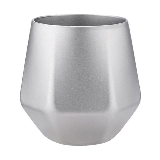Sandblasted Finish Double-Walled Hexagonal Pure Titanium Mug - 250ml Insulated Beer, Liquor, and Tea Cup for Home and Travel Use.