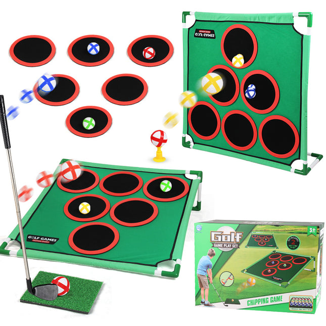 Indoor/Outdoor Golf Hitting Target Game Mat with Stand & Storage Bag - Family Fun Interactive Sports Toy and Practice Aid.